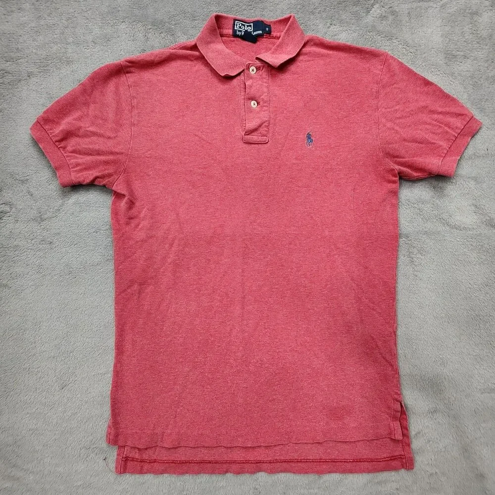 VTG Polo Ralph Lauren Shirt Mens Small 100% Cotton Red 90s Pony